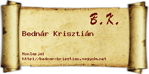 Bednár Krisztián névjegykártya